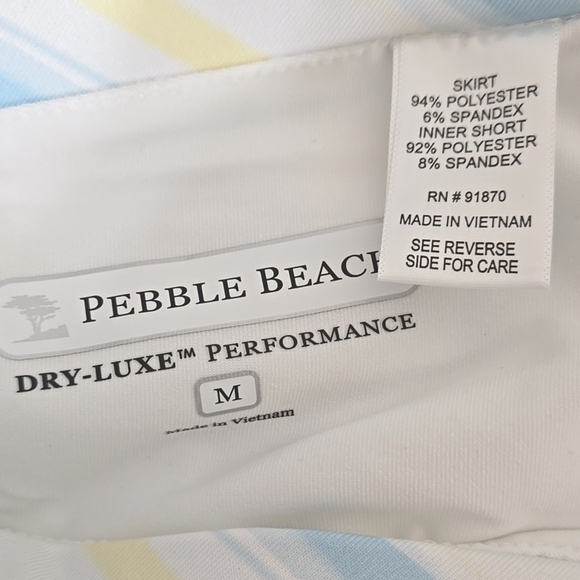 *NWT* PEBBLE BEACH Pale Turquoise/Yellow/White Stripes Skort w/Pockets, size M - Picture 7 of 7